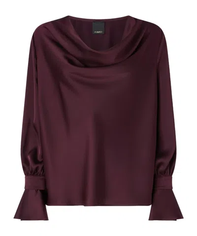 Pinko Long-sleeved Blouse In Gray