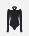 Pinko Long-sleeved Bodysuit With Open Shoulders In Black