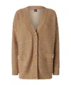 Pinko Metallic-threading Cardigan In Brown