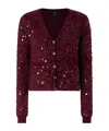 Pinko Long-sleeved Cardigan In Burgundy