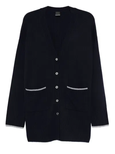 PINKO LONG-SLEEVED CARDIGAN SWEATER WITH DEEP V-NECK