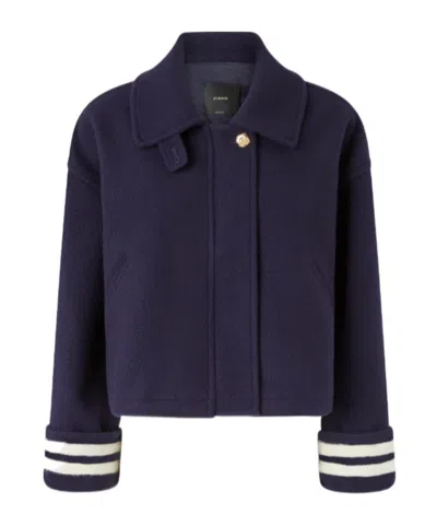 Pinko Long-sleeved Casual Jacket In Blue
