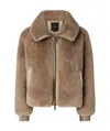 Pinko Faux Fur Bomber Jacket In Brown
