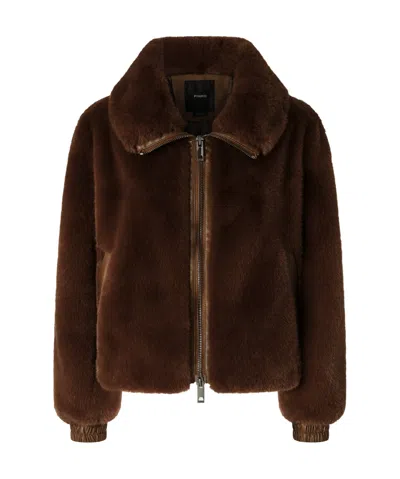 Pinko Long-sleeved Casual Jacket In Brown