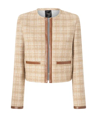 Pinko Long-sleeved Casual Jacket In Nude