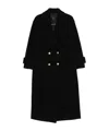 Pinko Double-breasted Coat In Black