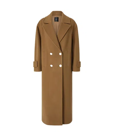 Pinko Long-sleeved Coat In Brown