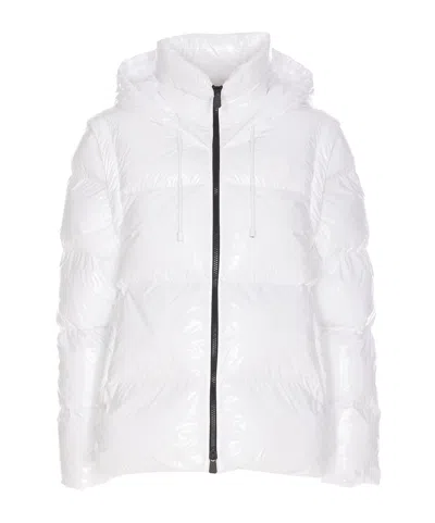 PINKO PINKO LOGO PATCH HOODED DOWN JACKET