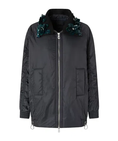 Pinko Long-sleeved Cotton Jacket In Black