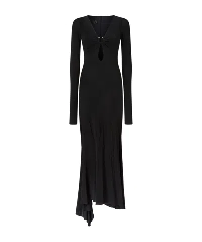 Pinko Long-sleeved Dress In Black