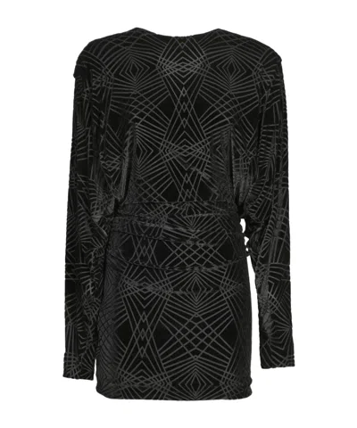 Pinko Long-sleeved Dress In Black