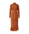 Pinko Long Shirt Dress With Lace Detailing In Brown