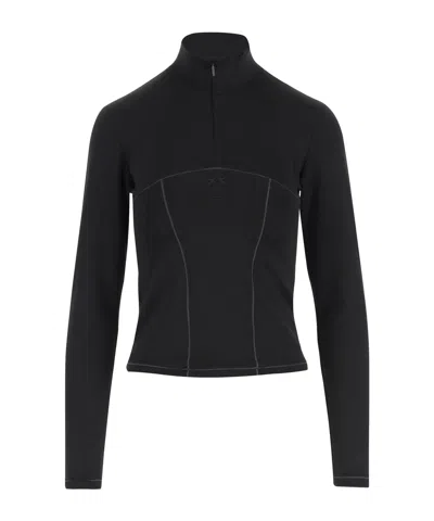 PINKO PINKO LONG-SLEEVED HALF-ZIPPED TOP