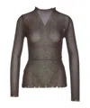 Pinko Semi-sheer Distressed Jumper In Black