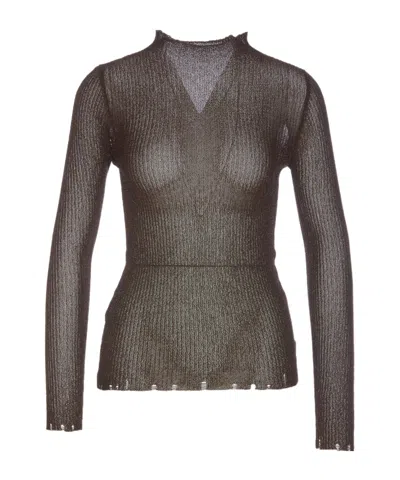 PINKO PINKO SEMI-SHEER DISTRESSED JUMPER