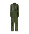 Pinko Combinaison En Crêpe Georgette Avec Poches Cargo In Green