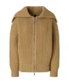 Pinko Long-sleeved Knitted Cardigan In Nude