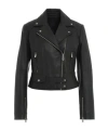 Pinko Long-sleeved Leather Jacket In Black