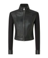 Pinko Long-sleeved Motorcycle Jacket In Black