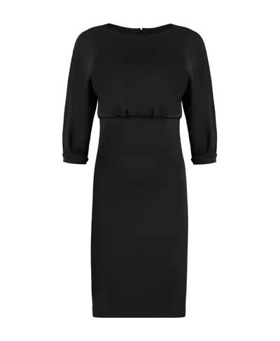 Pinko Anacleto Midi Viscose Dress In Black