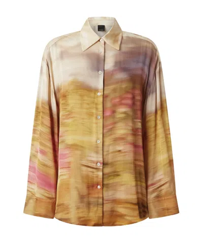 Pinko Long-sleeved Shirt In Brown
