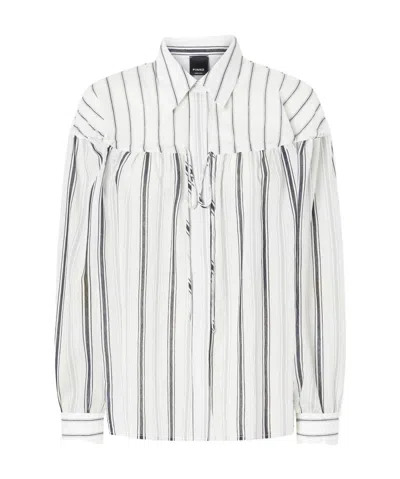 PINKO PINKO DIVA TIE DETAILED STRIPED SHIRT