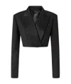 Pinko Spencer Short Jacket With Satin Lapels In Black