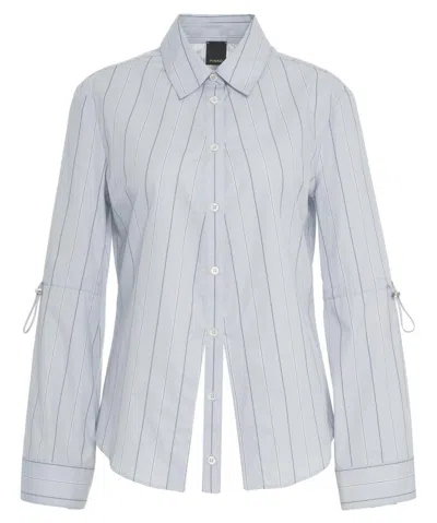 Pinko Long-sleeved Striped Shirt In White