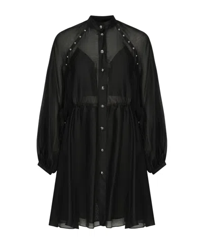 PINKO PINKO LONG-SLEEVED STUDDED DRESS