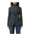 Pinko Shawl-lapel Twill Blazer In Black