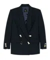 Pinko Double-breasted Blazer With Geometric Cuff Embellishments In Black