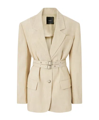 Pinko Long-sleeved Suit Coat In Nude