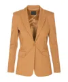 Pinko Structured Blazer With Long Sleeves And Back Vent In Brown