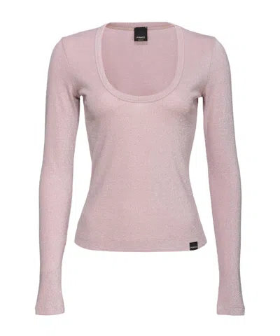 Pinko Long-sleeved Sweater In Pink