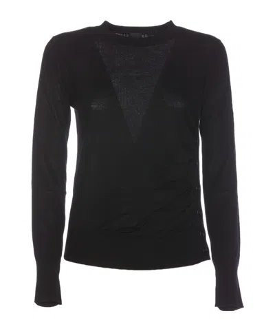 Pinko Long-sleeved Sweater In Black