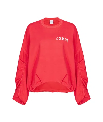 Pinko Long-sleeved Sweater In Red