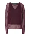 Pinko Semi-sheer Long-sleeve Top In Red