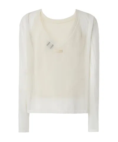 Pinko Long-sleeved Sweater In White