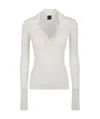 Pinko Crepe Transparent Ribbed Texture Long Sleeves In White