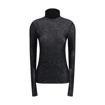 Pinko Long-sleeved Turtleneck Top In Black