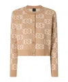 Pinko Cardigan With Love Birds Logo In Brown