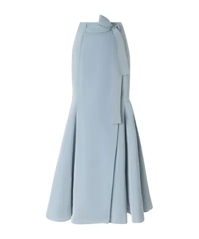 Pinko Long Taffeta Mermaid Skirt In Blue