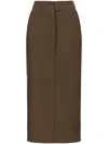 Pinko Longuette Skirt High-waisted Front Split In Green