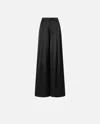 Pinko Wide-leg Trousers With Pleated Front In Black
