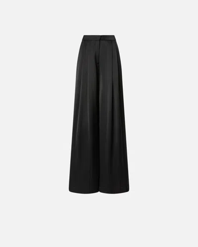 Pinko Long Wide-leg Trousers In Black