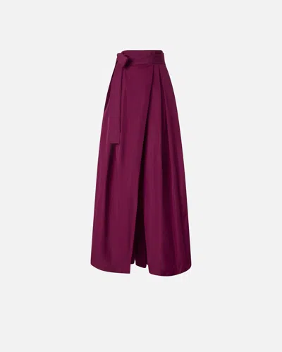 Pinko Long Wide Skirt With Belt In Red