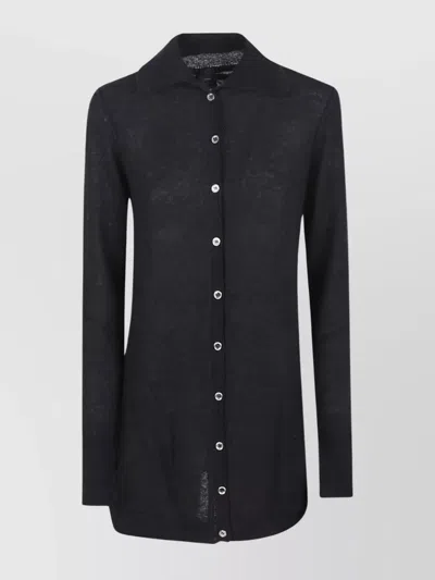 PINKO LONGLINE ALPACA CARDIGAN RIBBED CUFFS