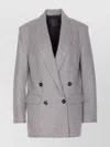 Pinko Longline Jacket Notched Lapels In Gray