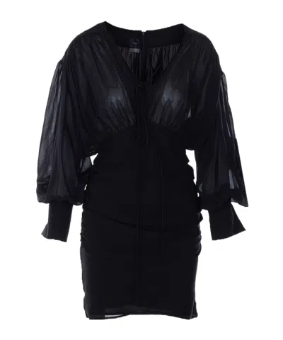 Pinko Long-sleeved Dress In Black