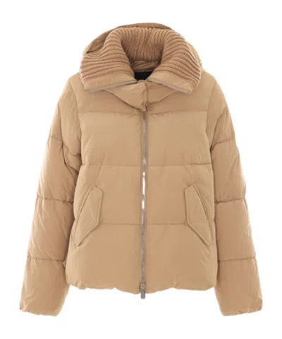 Pinko Long-sleeved Padded Jacket. In Brown